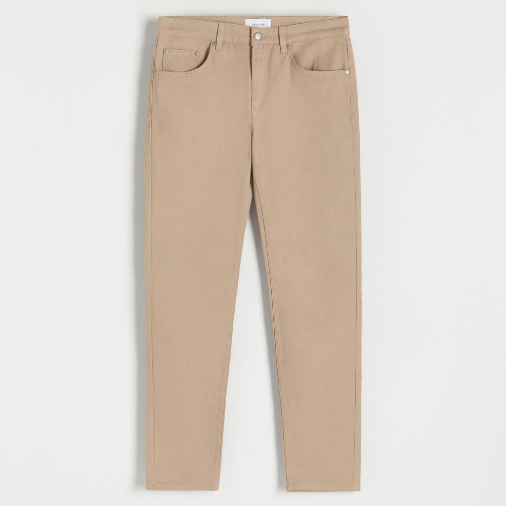Reserved - Džínsy slim fit - Béžová