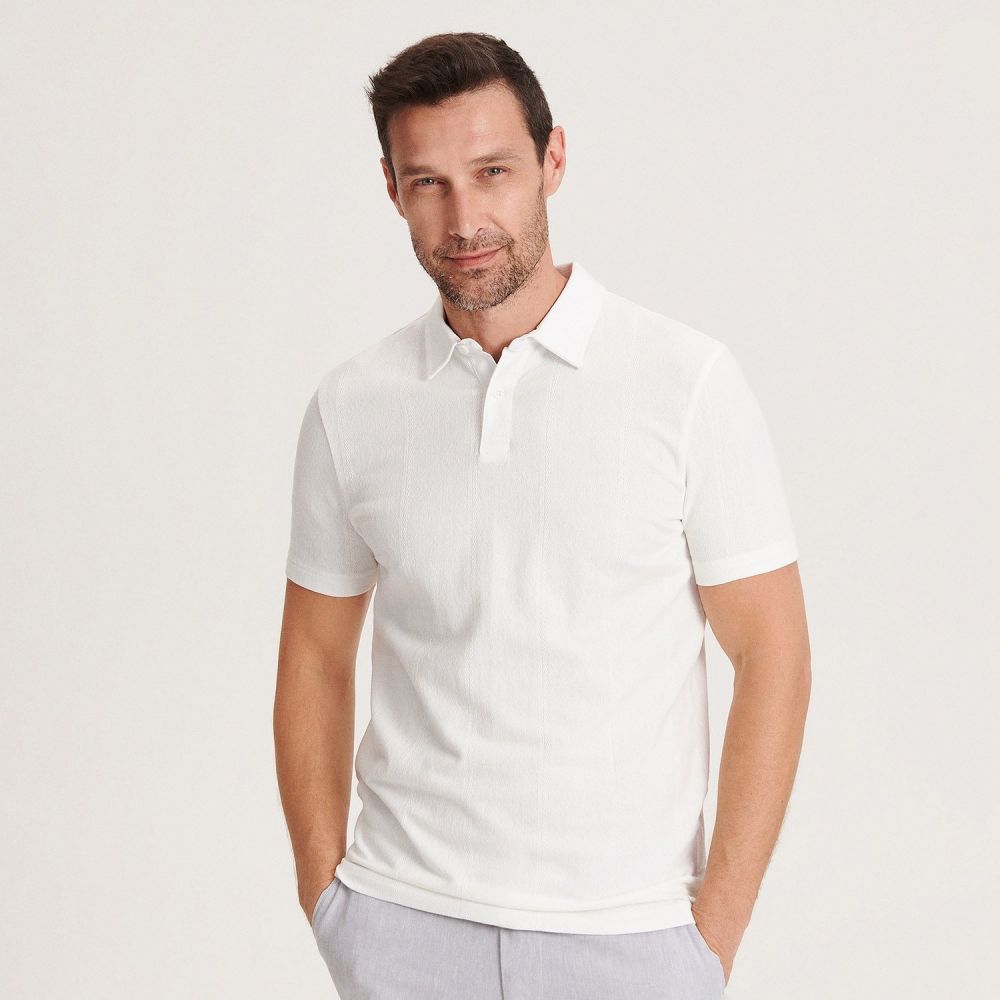Reserved - Tričko polo regular fit - Biela