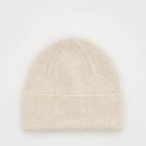 Reserved - Úpletová čiapka beanie - Krémová