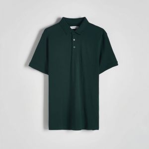 Reserved - Tričko polo regular fit - Khaki