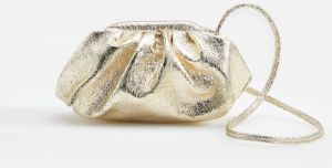 Reserved - Zlatá crossbody kabelka so záševkami - Zlatá