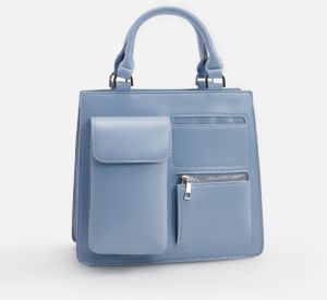 Reserved - Kabelka tote s odnímateľným remienkom - Modrá