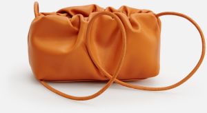 Reserved - Riasená crossbody kabelka - Oranžová