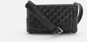 Reserved - Crossbody kabelka s pletenou textúrou - Čierna