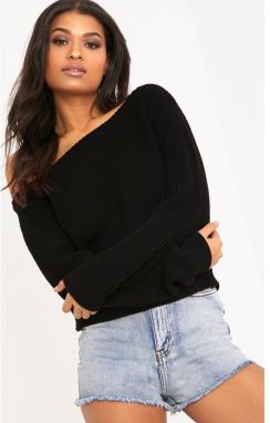 Rebrovaný sveter na jedno rameno