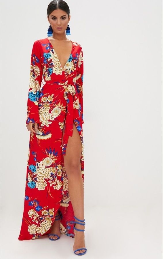 Kvetinové kimono maxi šaty