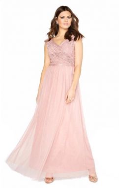 Maxi šaty v jemnej ružovej farbe