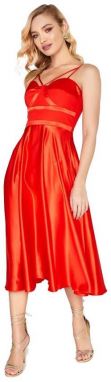 Červené saténové šaty Lottie