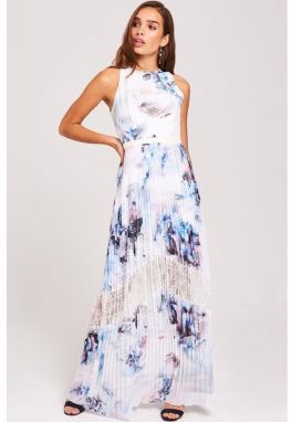 Maxi šaty s čipkovou vsadkou