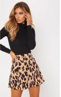 Leopardie saténová mini sukňa