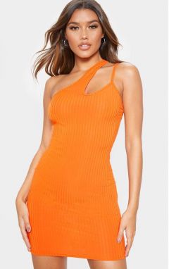 Asymetrické jasne oranžové šaty