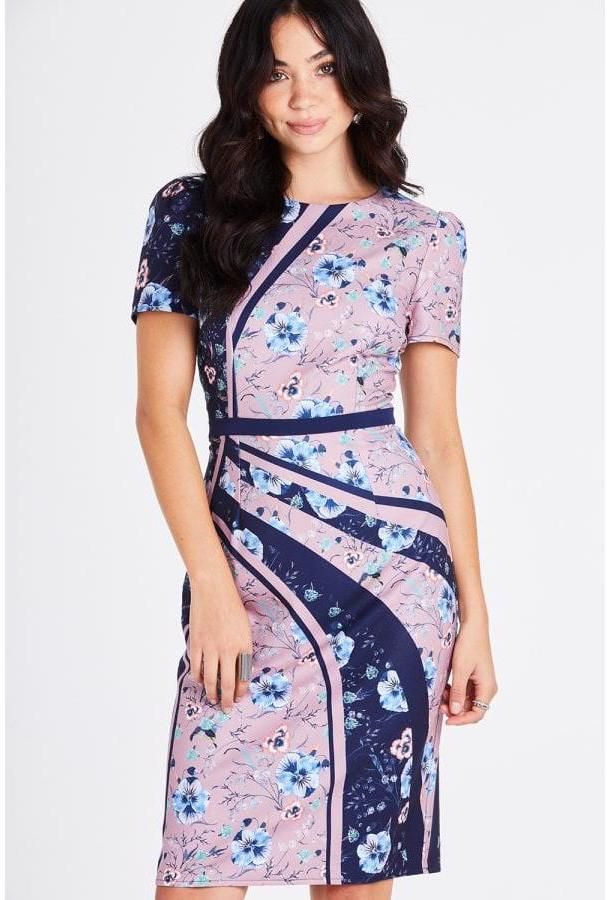 Kvetinové puzdrové šaty