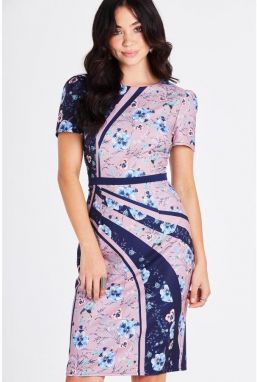 Kvetinové puzdrové šaty