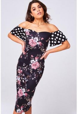 Kvetinové Bardotovej šaty