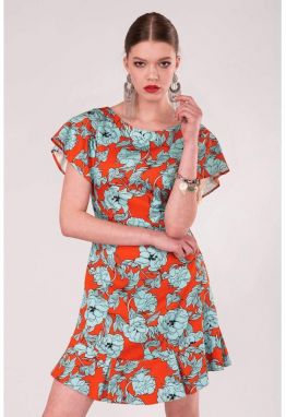 Kvetinové šaty s volánikovým rukávmi