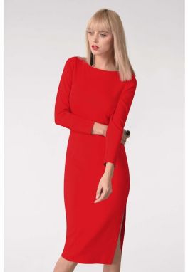 Červené šaty s dlhým rukávom