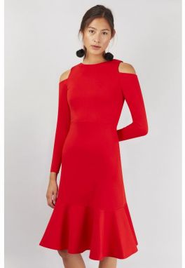 Červené spoločenské šaty Jersey