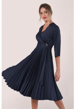 Asymetrické zavinovacie šaty farby Navy
