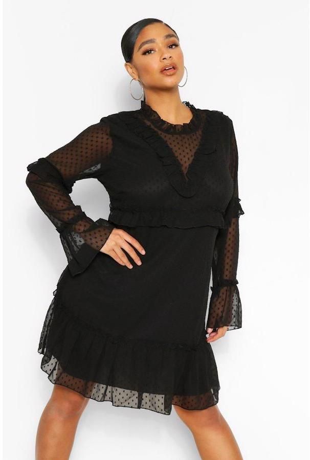 Šaty skater strihu s volánikovým detailom