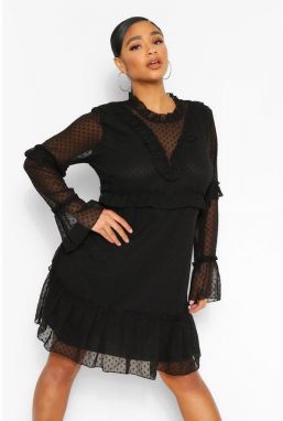 Šaty skater strihu s volánikovým detailom