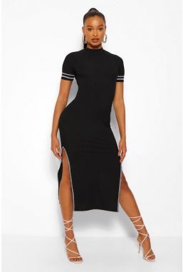 Midi šaty s kontrastnými švami