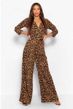 Zavinovacie overal s leopard vzorom