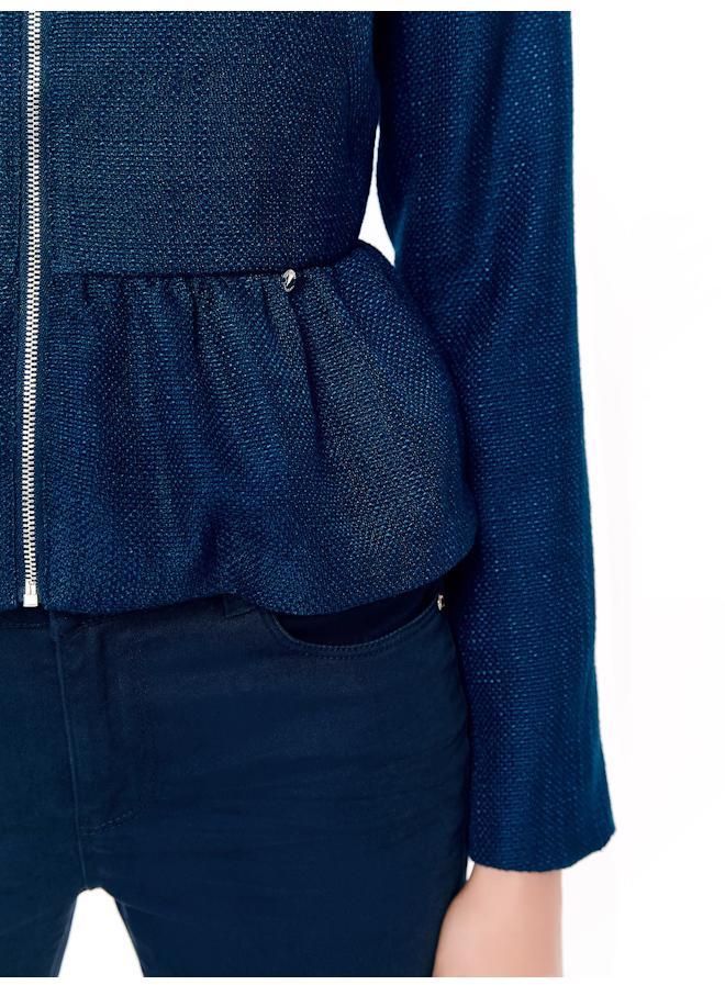 Peplum blazer na zips