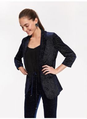 Glitrový cardigan blazer