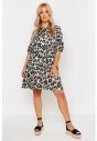 Leopardie šaty Smock strihu galéria