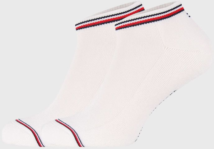 2 PACK bielych ponožiek Tommy Hilfiger Iconic Sneaker
