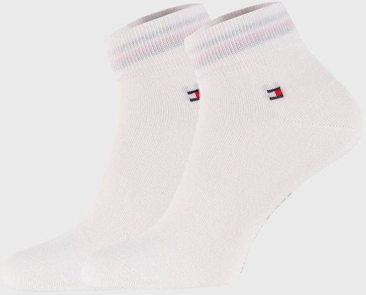 2 PACK bielych ponožiek Tommy Hilfiger Quarter