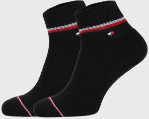 2 PACK čiernych členkových ponožiek Tommy Hilfiger Iconic