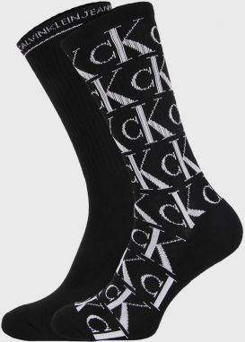 2 PACK čiernych ponožiek Calvin Klein John