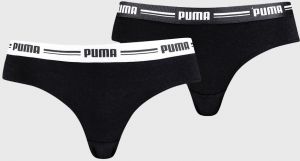 2 PACK dámskych čiernych nohavičiek Puma Brazilian