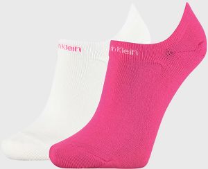 2 PACK dámskych ponožiek Calvin Klein Leanne ružovo-biele