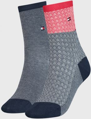 2 PACK dámskych ponožiek Tommy Hilfiger Argyle I