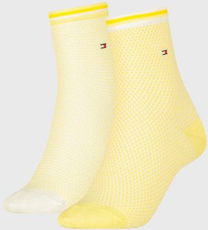 2 pack dámskych ponožiek Tommy Hilfiger Honeycomb Yellow
