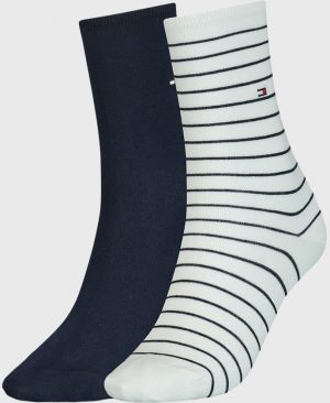 2 PACK modro-bielych dámskych ponožiek Tommy Hilfiger Stripes