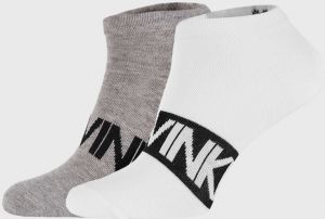 2 PACK sivo-bielych ponožiek Calvin Klein Dirk