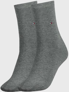 2 PACK sivých dámskych ponožiek Tommy Hilfiger Casual