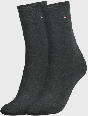 2 PACK tmavo-šedých dámskych ponožiek Tommy Hilfiger Casual