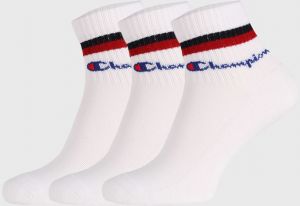 3 PACK bielych ponožiek Champion Classic stripes