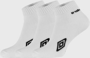 3 PACK členkových bielych ponožiek Umbro