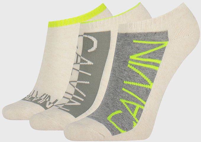 3 PACK dámskych ponožiek Calvin Klein Nola béžové