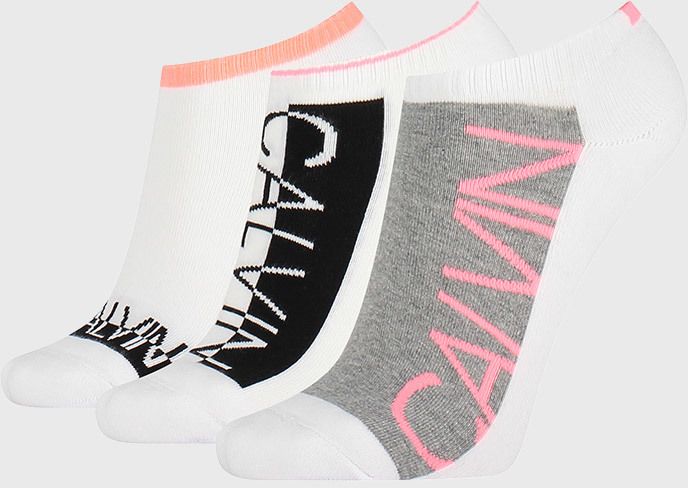 3 PACK dámskych ponožiek Calvin Klein Nola biele