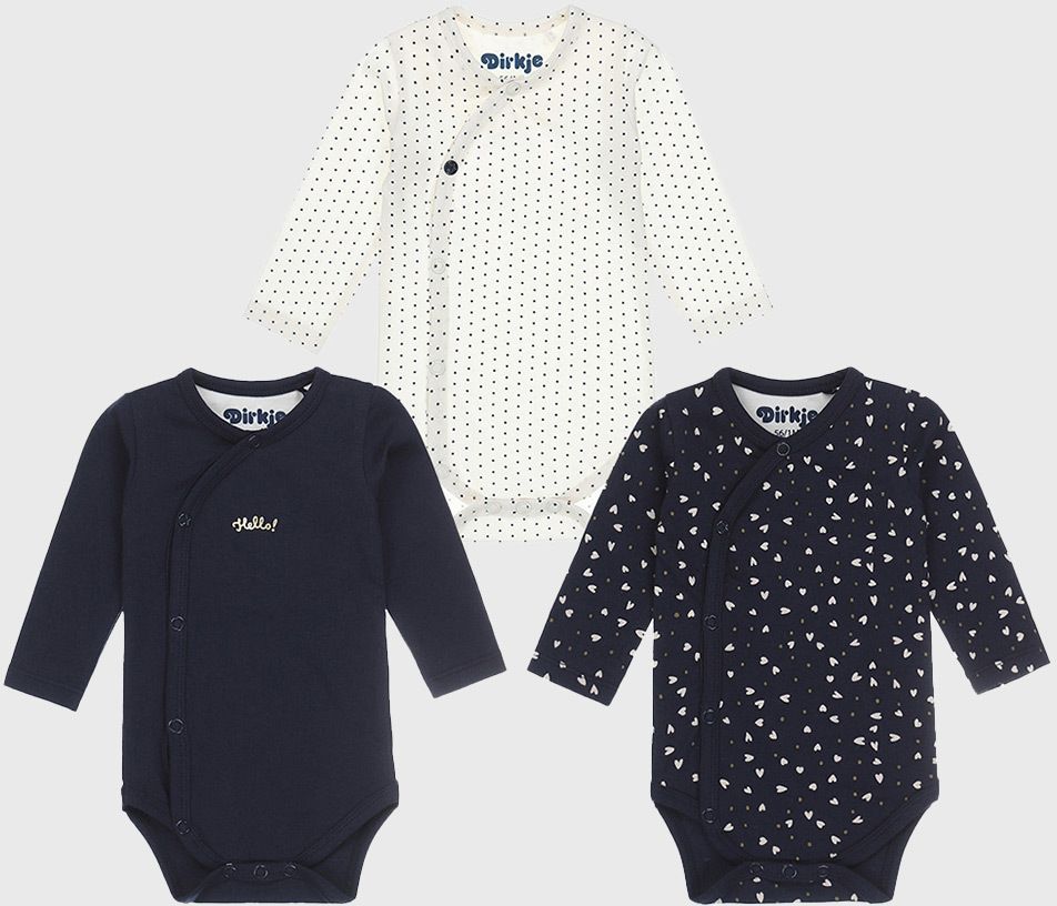 3 PACK dievčenských dojčenských bodyčiek Baby hearts