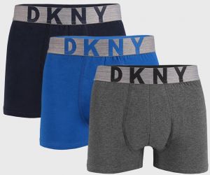 3 PACK modro-sivých boxeriek DKNY Cullman