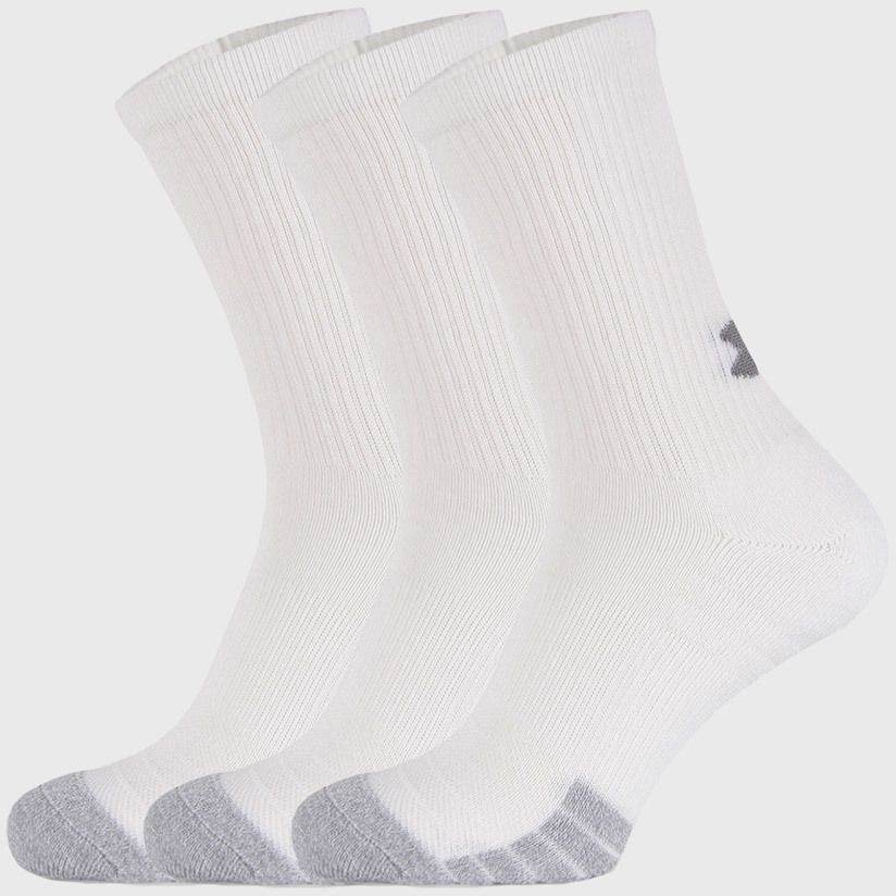 3 PACK vysokých bielych ponožiek Under Armour