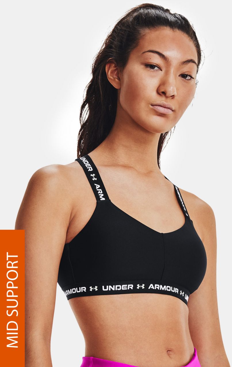 Čierna športová podprsenka Under Armour Crossback Low