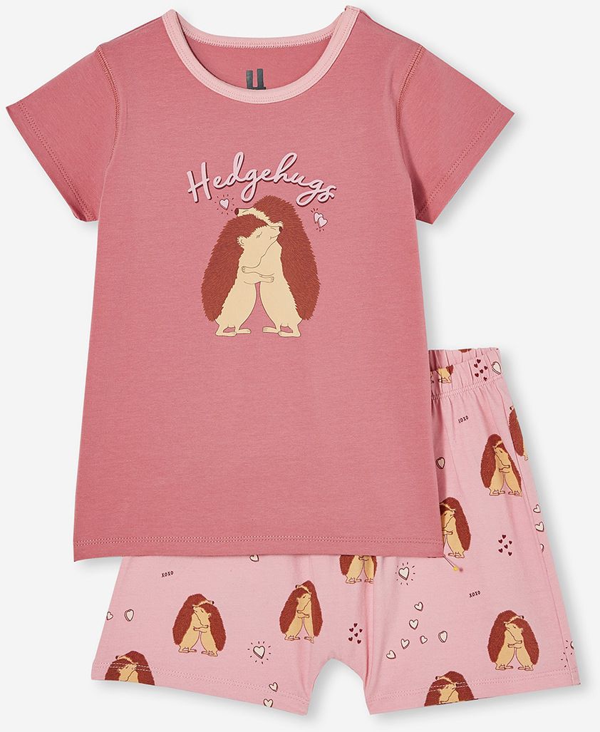 Dievčenské pyžamo Hedgehog hugs krátke